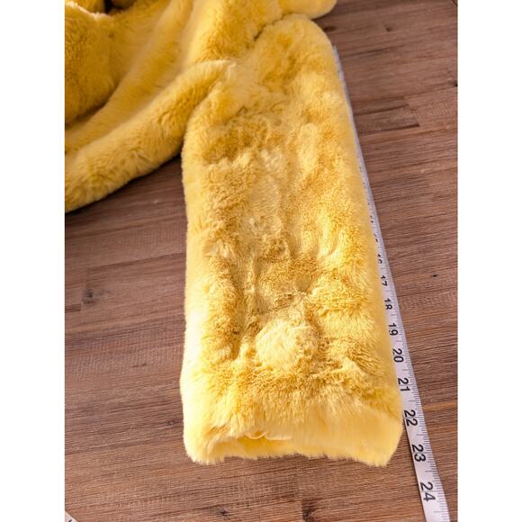 APPARIS Stella Faux Fur Oversized Coat in Neon Yellow, size XS, NWT - Picture 10 of 14